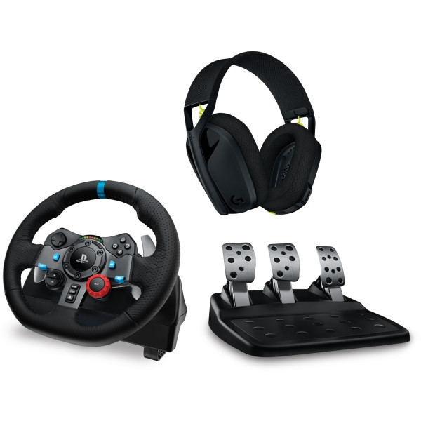 Фото - Руль Logitech G29 Racing Wheel and Pedals for PS4/PS5 and PC + G435 Black (991-000539) Фото - Руль Logitech G29 Racing Wheel and Pedals for PS4/PS5 and PC + G435 Black (991-000539)
