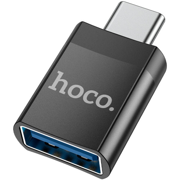 Фото - Переходник HOCO UA17 Type-C male to USB female USB3.0 adapter Black (6931474762016)