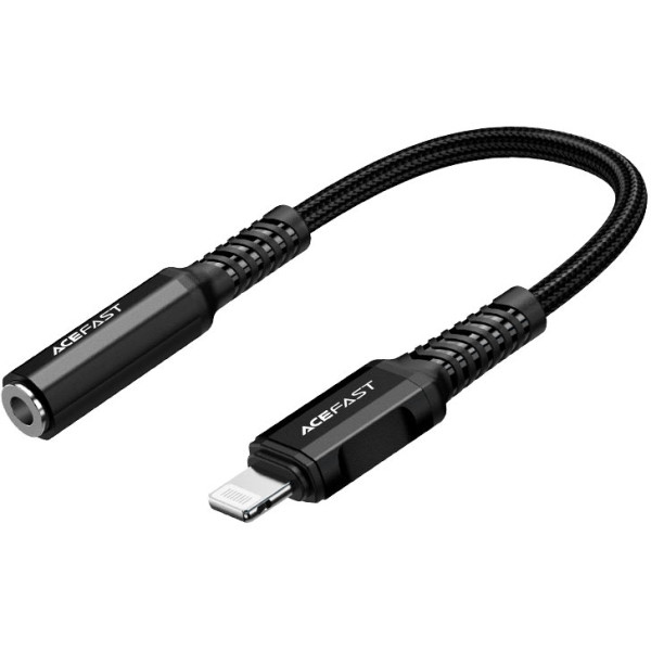 Фото - Кабель синхронизации данных AceFast C1-05 Lightning to 3.5mm Black (6974316280569)