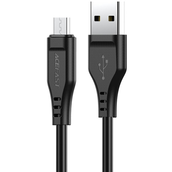 Фото - Кабель синхронизации данных AceFast C3-09 USB to Micro 2,4A, 1.2m Black (6974316280880)