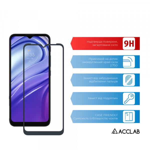 Фото - Защитное стекло для смартфона ACCLAB Full Glue for MOTO G20 (1283126514388)