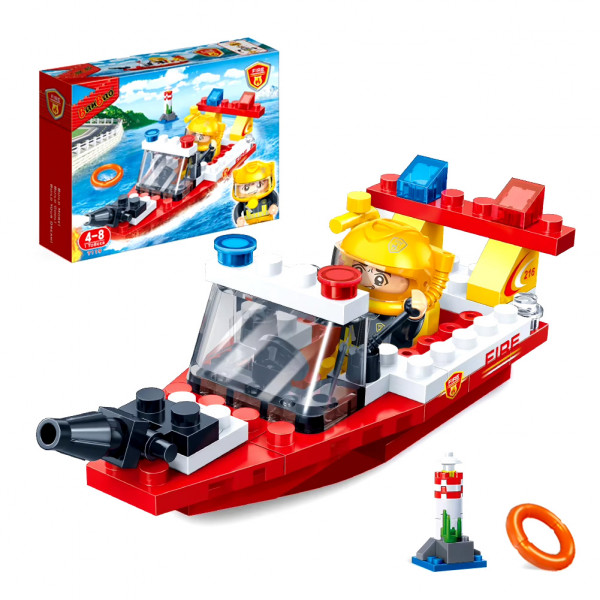 Фото - Пластиковый конструктор Banbao ''Пожарные'' (62 эл.) Пожарная лодка (7119)