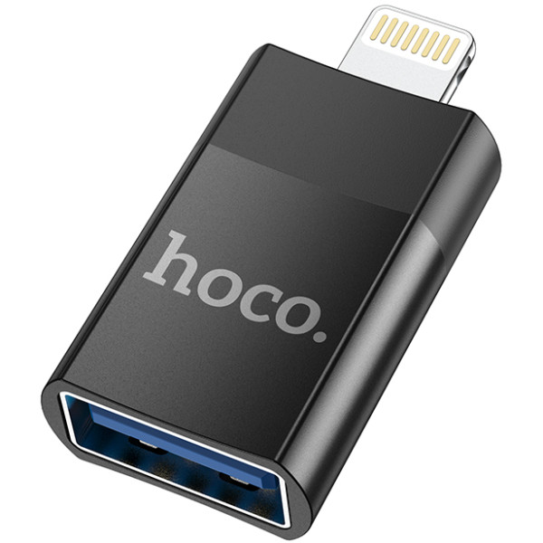 Фото - Переходник HOCO UA17 iP Male to USB female USB2.0 adapter Black (6931474761989)