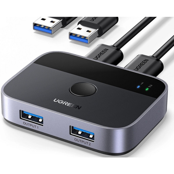 Фото - Хаб USB UGREEN CM757 USB 3.0 Sharing Switch 2 In 2 Out Black (35313) Фото - Хаб USB UGREEN CM757 USB 3.0 Sharing Switch 2 In 2 Out Black (35313)