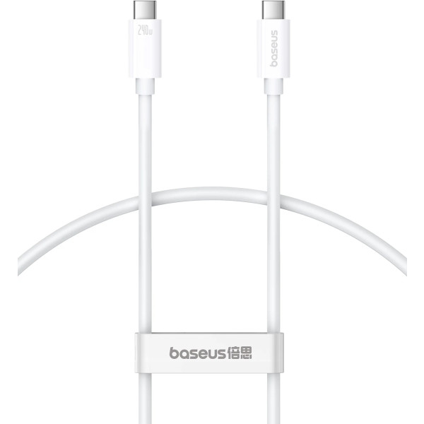 Фото - Кабель синхронизации данных Baseus Superior 2 USB4 Full-Function Fast Charging Cable USB-C to USB-C 240W Moon White (P10365200211-05)