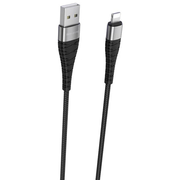 Фото - Кабель синхронизации данных BOROFONE BX32 USB to iP 2.4A, 1m Black (6931474710413)
