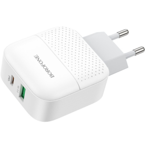 Фото - Сетевое зарядное устройство BOROFONE BA46A Premium PD + QC3.0 18W White (6931474727343)