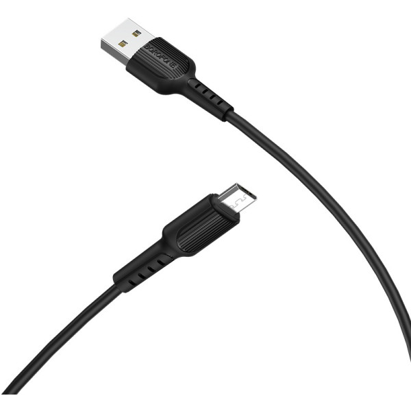 Фото - Кабель синхронизации данных BOROFONE BX16 USB to Micro 2A, 1m Black (6957531099499)