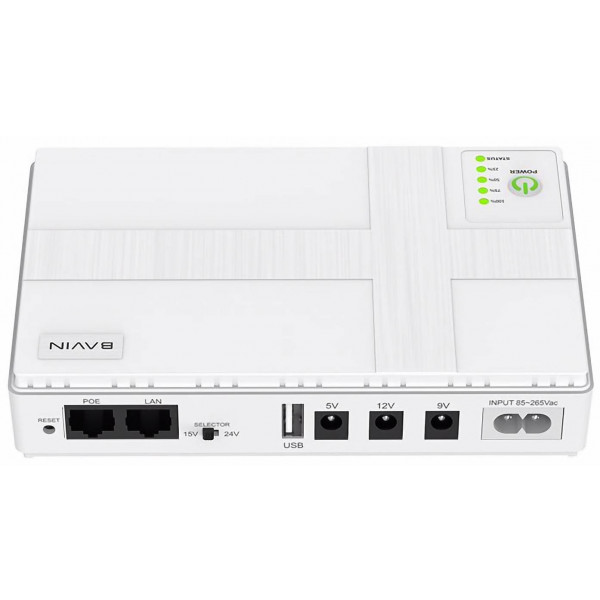 Фото - Источник бесперебойного питания Bavin PC1083 36W 10400mAh 5-12V DC USB POE White (Y-PC1083-36W-EU-WH)