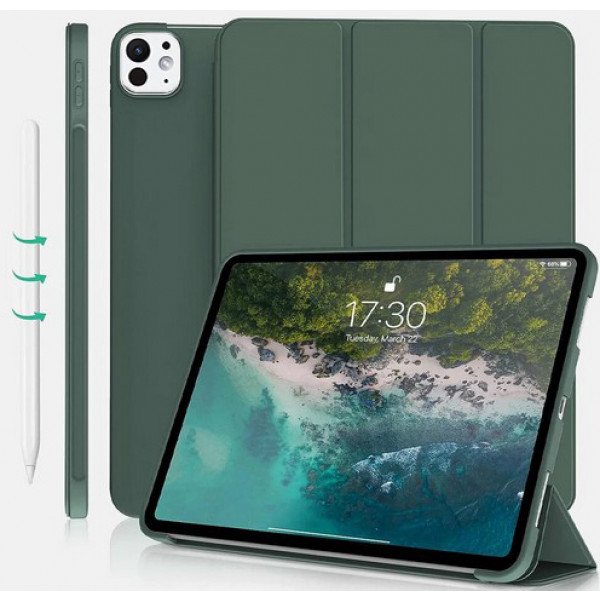 Фото - Чехол для планшета BeCover Tri Fold Soft TPU Silicone for Apple iPad Pro 13'' M4 2024 Dark Green (711752)