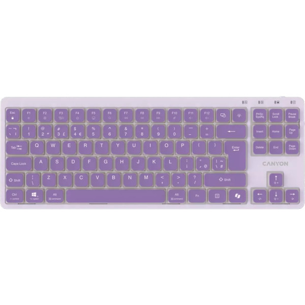 Фото - Клавиатура проводная Canyon OnType 10 TKL Mechanical Silent Low-profile Violet (CNS-HKB10V)