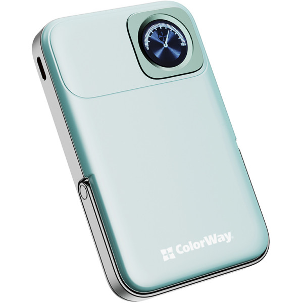 Фото - Батарея мобильная Colorway Power Bank 10 000 mAh 15W MagSafe & Watch Wireless Aquamarine USB-C PD 22.5W (CW-PB100LPA2MT-WPDD)