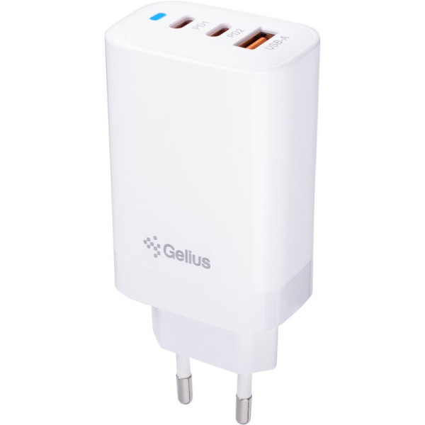 Фото - Сетевое зарядное устройство Gelius Elevaro GP-HC065 65W USB+2Type-C QC/PD/PPS White (100784)