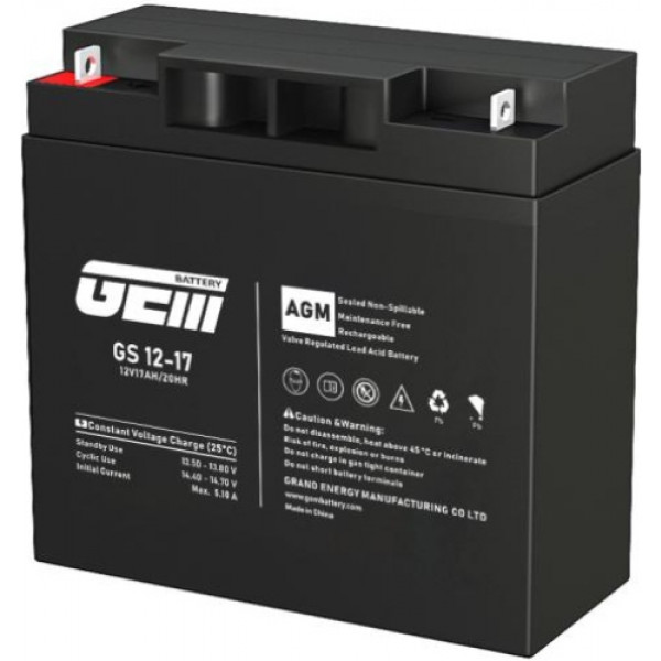 Фото - Аккумулятор для ИБП GEM BATTERY 12V (GS 12-17) Фото - Аккумулятор для ИБП GEM BATTERY 12V (GS 12-17)