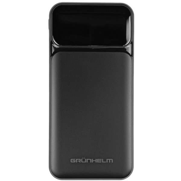 Фото - Батарея мобильная Grunhelm 10.000 mAh Black быстрая зарядка 22.5W (GP-10BQC)
