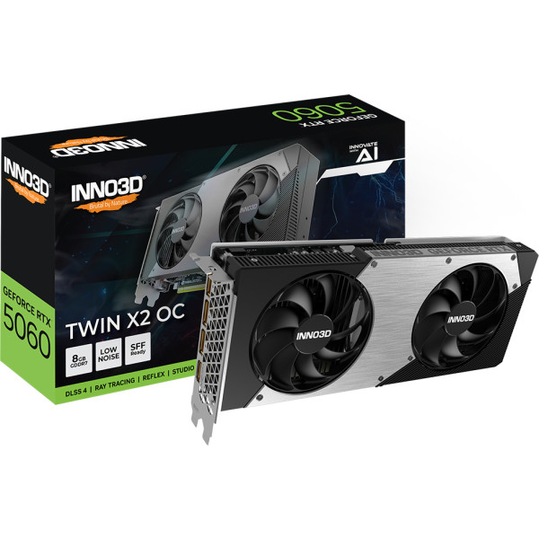 Фото - Видеокарта Inno3D GeForce RTX5060 TWIN X2 OC (N50602-08D7X-195070N)