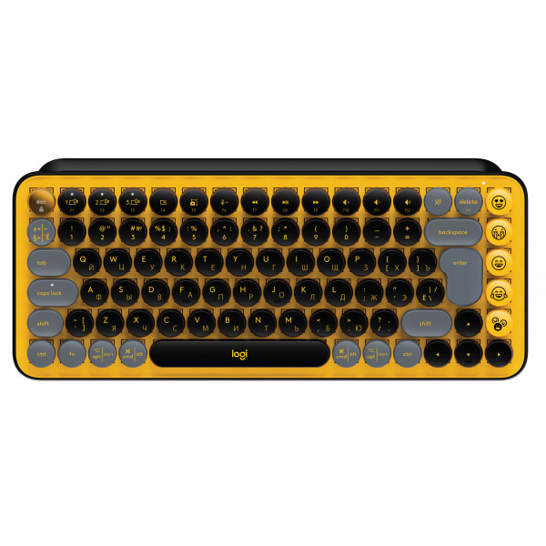 Фото - Клавиатура беспроводная Logitech POP Keys Wireless Mechanical Keyboard With Emoji Keys Blast Yellow (920-010735)