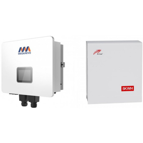 Фото - Система хранения энергии MEGAREVO R8KL1D-G2/BAT-5KWH-51.2V (1ф.,8kW, 51.2V+батарея 5kW/h)