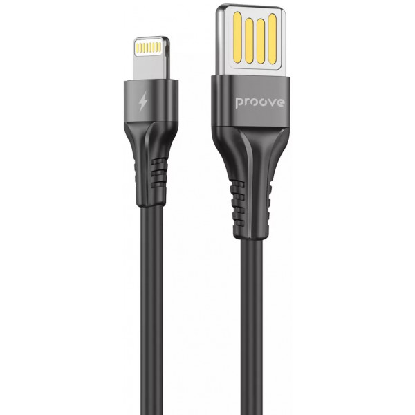 Фото - Кабель синхронизации данных Proove Double Way Silicone Lightning 2.4A 1m Black (CCDS20001101)