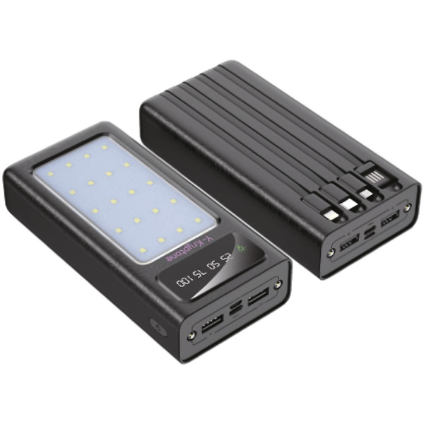 Фото - Батарея мобильная Y-Kryptone N-24 LED Light 20000 mAh CABLE in Black (YK-N24LC-B)