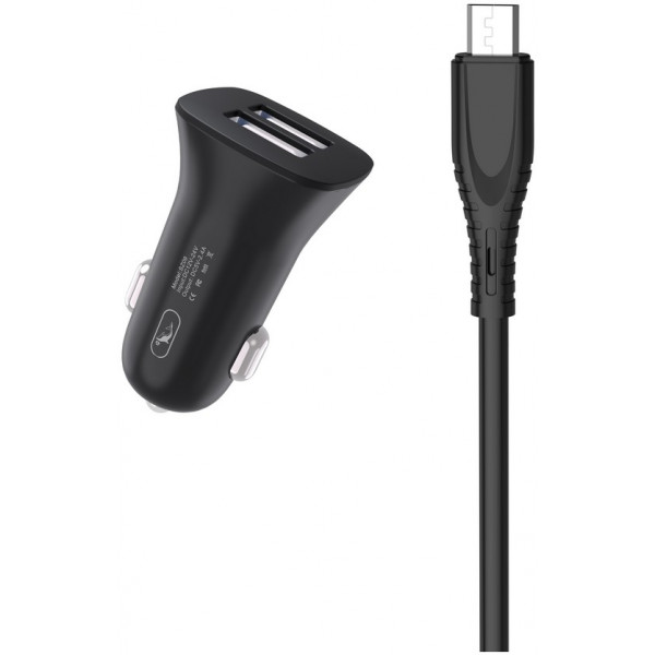 Фото - Автомобильное зарядное устройство SkyDolphin SZ09V 2USB, 3.4A Black (SDAZP-000111)+кабель microUSB