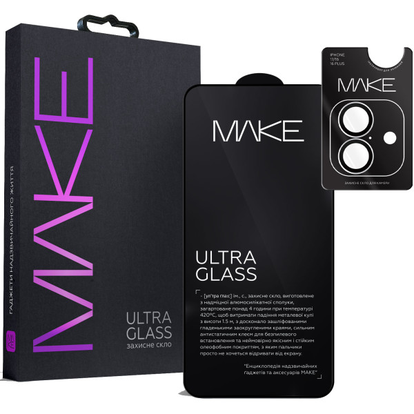 Фото - Защитное стекло для смартфона MAKE Apple iPhone 17 Ultra+ Glass (MGUP-AI17) Фото - Защитное стекло для смартфона MAKE Apple iPhone 17 Ultra+ Glass (MGUP-AI17)