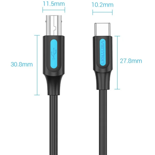 Фото - Кабель синхронизации данных Vention USB 2.0 BM - Type-C M, 2.0 м 2.4А (CQUBH)