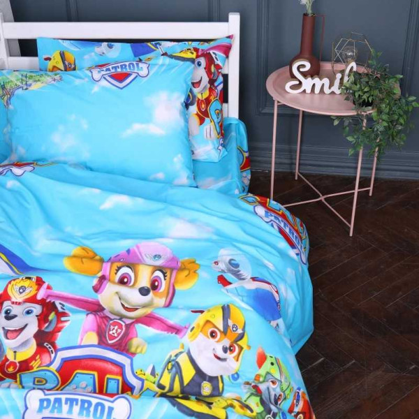 Фото - Комплект постельного белья детский MirSon Бязь Kids Time 17-0788 Команда Щенячий патруль 220х240 (2200011395586)