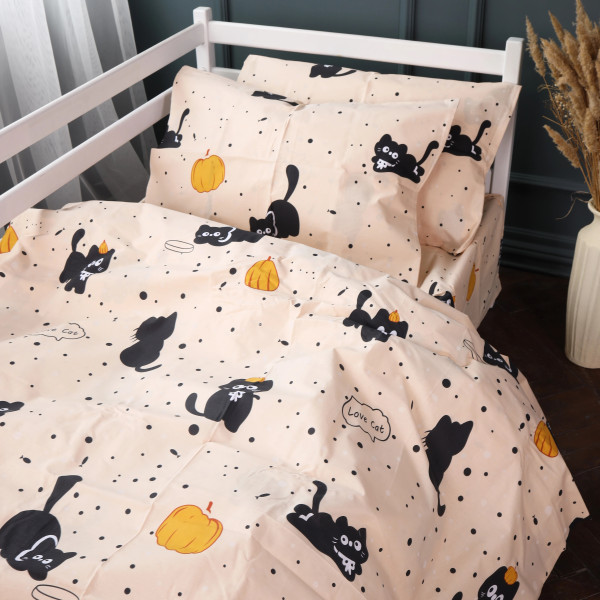 Фото - Наволочка MirSon Kids Time Бязь 17-0856 Pumpkitty 70х70 (2200011706238)