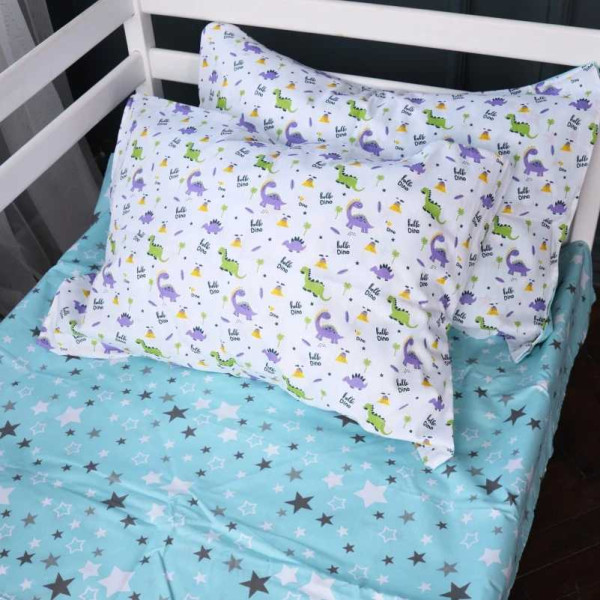 Фото - Комплект постельного белья детский MirSon Бязь Kids Time 18-0001 Hello Dino 143 x 210 см (2200006974734)