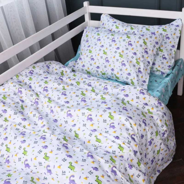 Фото - Комплект постельного белья детский MirSon Бязь Kids Time 18-0001 Hello Dino 143 x 210 см (2200006974734)