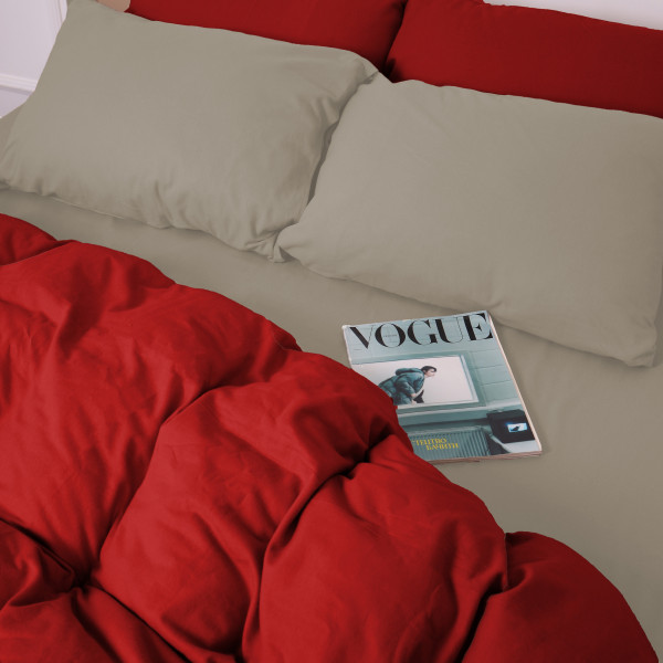 Фото - Наволочка MirSon Фланель 004-009 Cappuchino/Red 60х60 см (2200009659041)