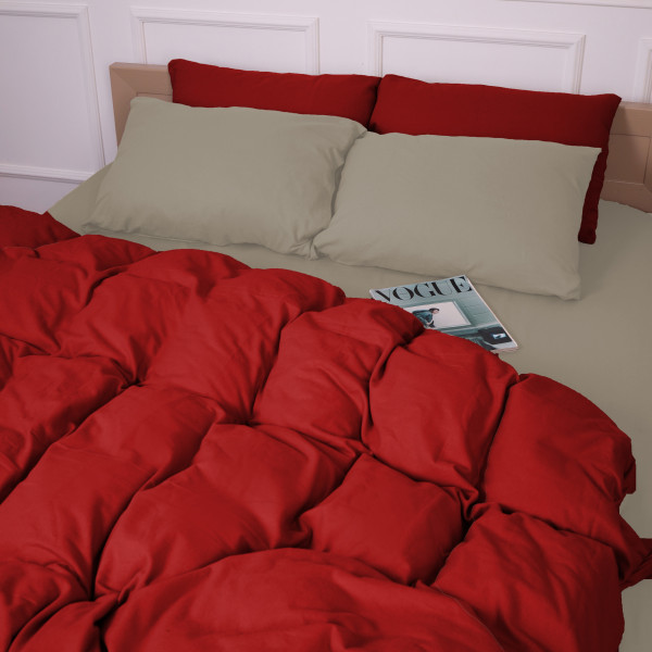 Фото - Наволочка MirSon Фланель 004-009 Cappuchino/Red 60х60 см (2200009659041)