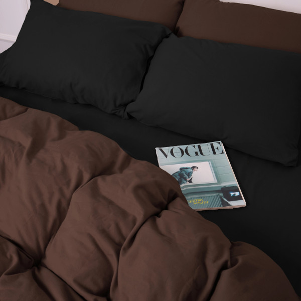 Фото - Наволочка MirSon Фланель 002-003 Black/Brown 60х60 см (2200009657603)