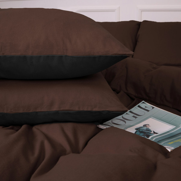 Фото - Наволочка MirSon Фланель 002-003 Black/Brown 60х60 см (2200009657603)