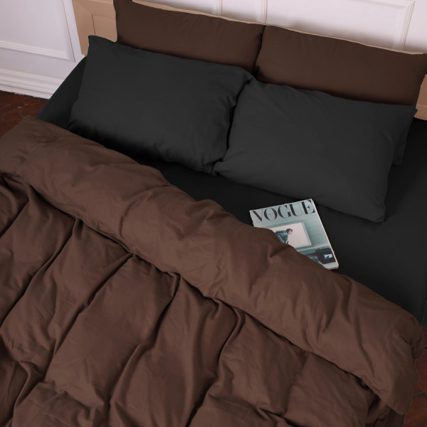 Фото - Наволочка MirSon Фланель 002-003 Black/Brown 60х60 см (2200009657603)