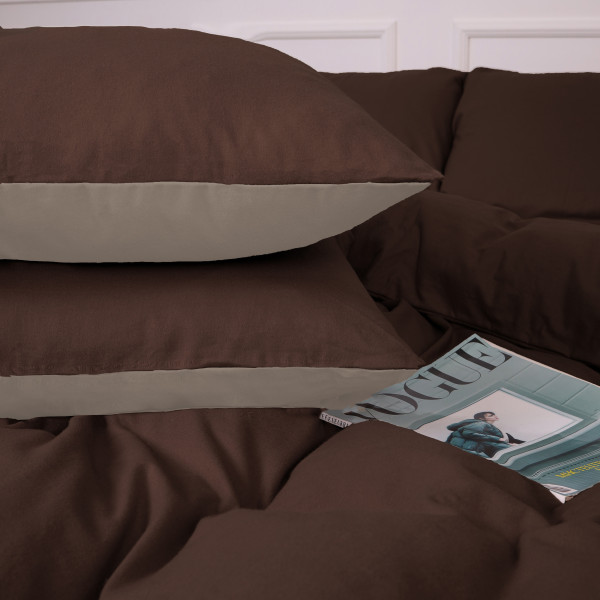 Фото - Наволочка MirSon Фланель 004-003 Cappuchino/Brown 60х60 см (2200009658082)