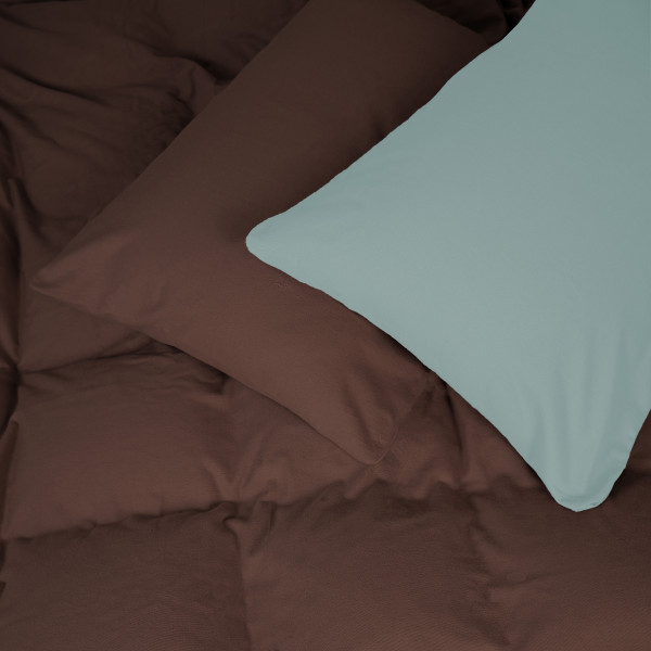 Фото - Наволочка MirSon Фланель 006-003 Menthol/Brown 70х70 см (2200009661471)