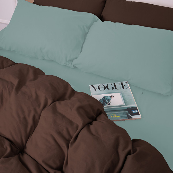 Фото - Комплект постельного белья MirSon 006-003 Menthol/Brown 2x143x210 см (2200009661396)