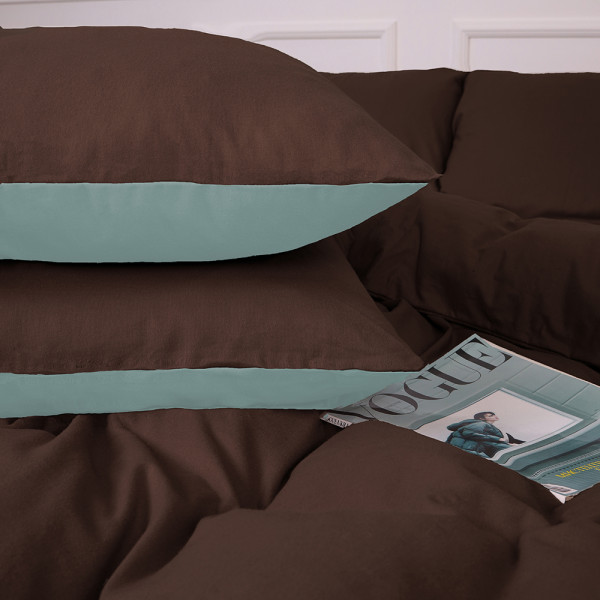 Фото - Комплект постельного белья MirSon 006-003 Menthol/Brown 2x143x210 см (2200009661396)