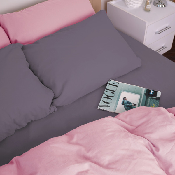 Фото - Наволочка MirSon Фланель 001-008 Ash grey/Pink 70х70 см (2200009660993)