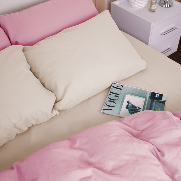 Фото - Комплект постельного белья MirSon 007-008 Milk/Pink 2x143x210 см (2200009659942)