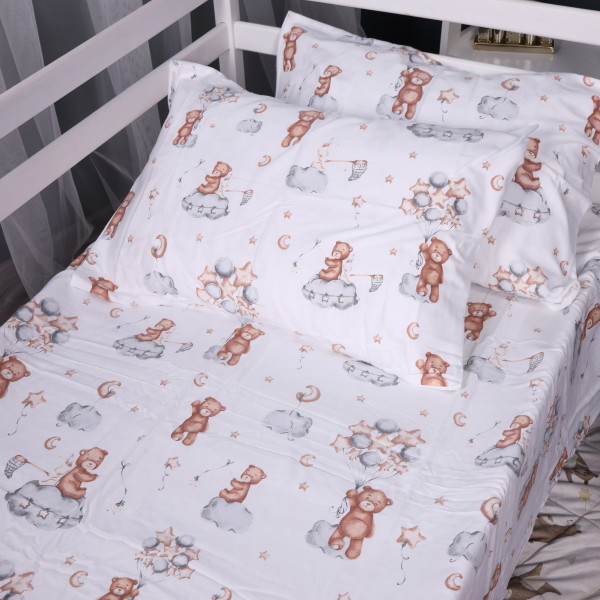 Фото - Комплект постельного белья MirSon 010 Teddy ballons 2x143x210 см (2200009654138)