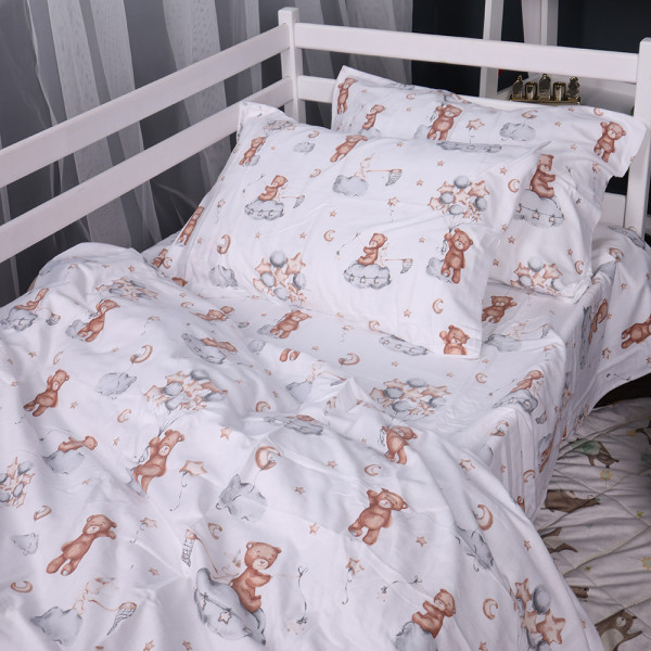 Фото - Комплект постельного белья MirSon 010 Teddy ballons 2x143x210 см (2200009654138)