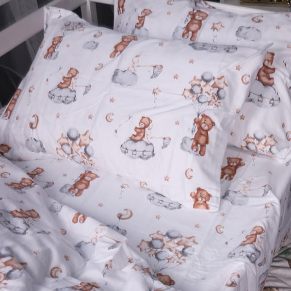 Фото - Комплект постельного белья MirSon 010 Teddy ballons 2x143x210 см (2200009654138)