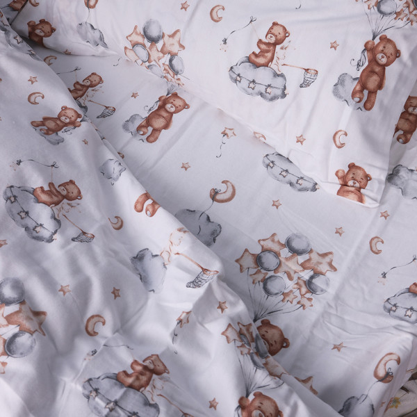 Фото - Комплект постельного белья MirSon 010 Teddy ballons 2x143x210 см (2200009654138)
