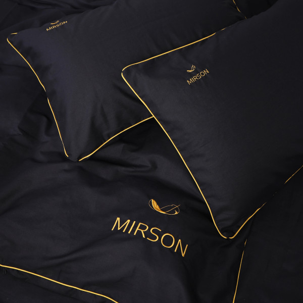 Фото - Наволочка MirSon Ranforce Elite Corner 16-9000 Black Stone 70х70 см (2200008460792)