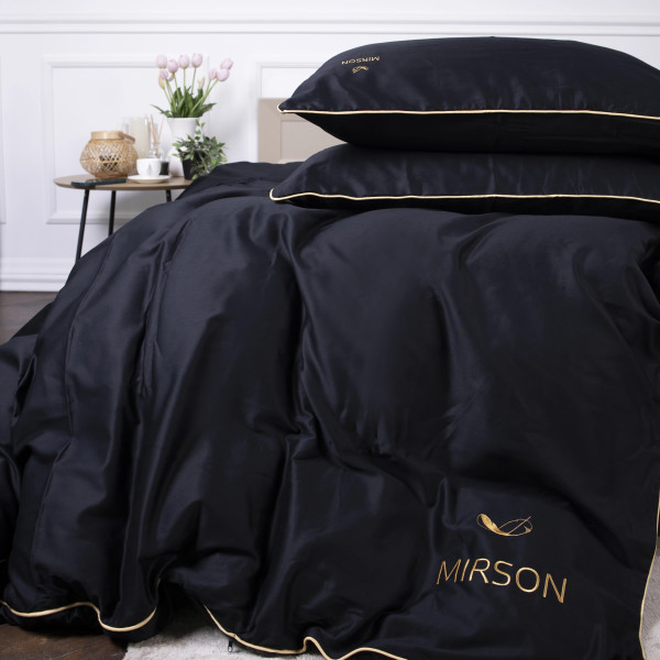 Фото - Наволочка MirSon Сатин Corner Black Pearl 40x60 см (2200001484542)