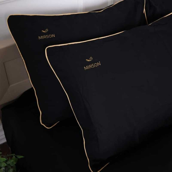 Фото - Комплект постельного белья детский MirSon Сатин Corner Black Pearl 110х140 см (2200001484269)