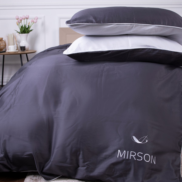 Фото - Комплект постельного белья MirSon King Size Сатин 0251+0240 Smoke 220х240 (2200001169685)